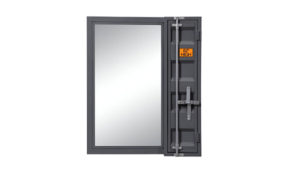 Homeroots 32" Gunmetal Rectangle Mounts To Dresser Dresser Mirror  Metal,Mirror,Composite Wood 486463