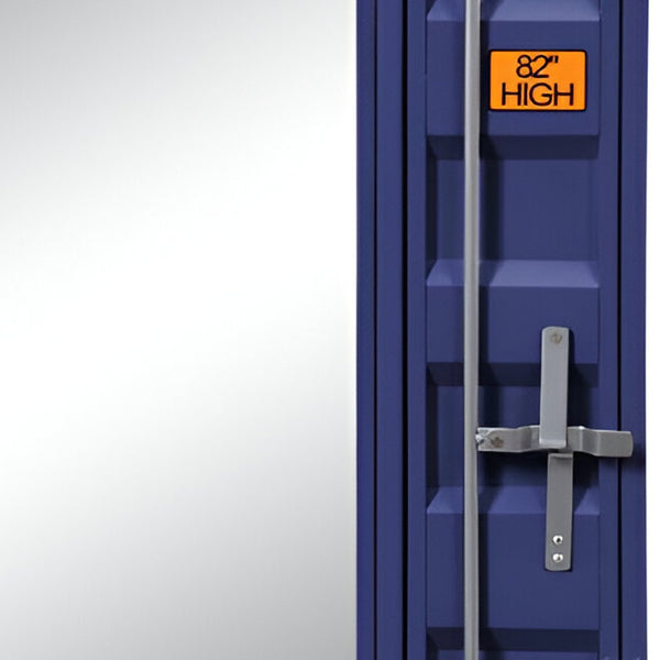 Homeroots 32" Blue Finish Dresser Mirror  Metal,Mirror,Composite Wood 486464