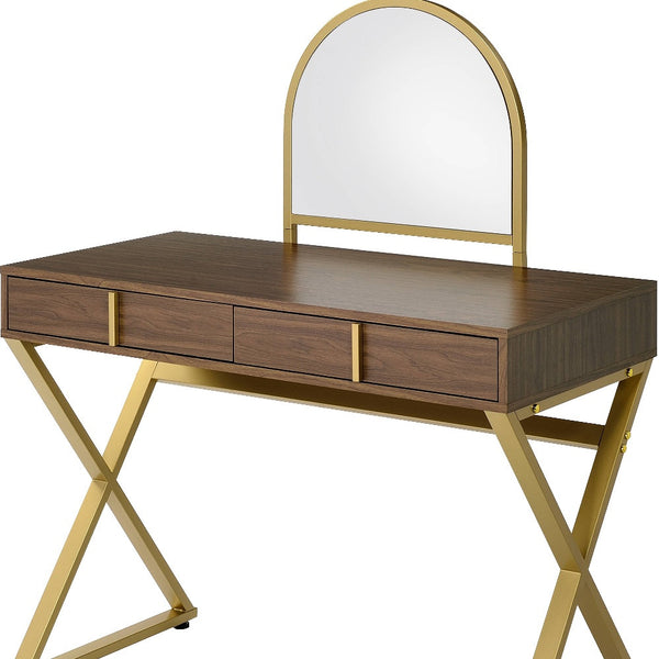 Homeroots 42" Vanity Table With Mirror   486498