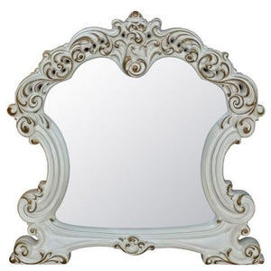 Homeroots 45" Antique Pearl Finish Irregular Dresser Mirror  Mirror,Pu,Wood (Aspen,Poplar),Veneer,Poly,Resin,Mdf 486510