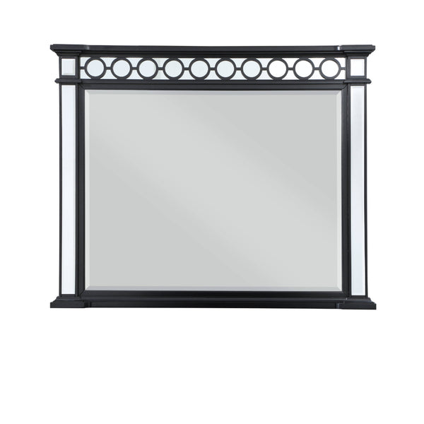 Homeroots 42" Mirrored, Black & Sliver Finish Dresser Mirror  Wood,Mirror,Composite Wood 486511