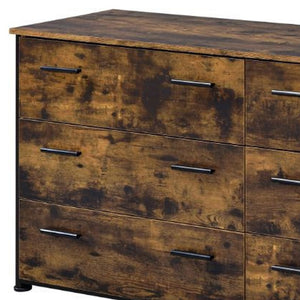 Homeroots 59" Brown And Black Six Drawer Double Dresser  Manufactured Wood 486514