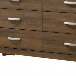 Homeroots 59" Brown Solid And Manufactured Wood Six Drawer Double Dresser  Solid And Manufactured Wood 486516