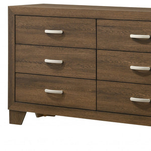 Homeroots 59" Brown Solid And Manufactured Wood Six Drawer Double Dresser  Solid And Manufactured Wood 486516