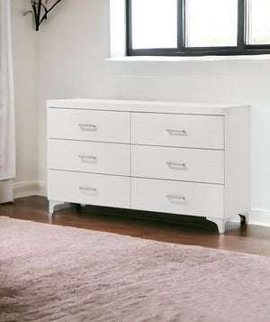 Homeroots 58" White Solid And Manufactured Wood Six Drawer Double Dresser  Solid And Manufactured Wood 486523