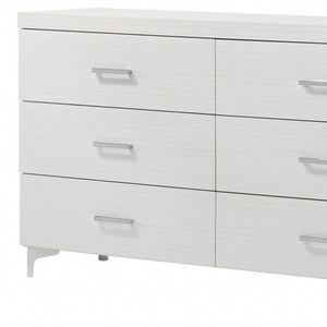 Homeroots 58" White Solid And Manufactured Wood Six Drawer Double Dresser  Solid And Manufactured Wood 486523