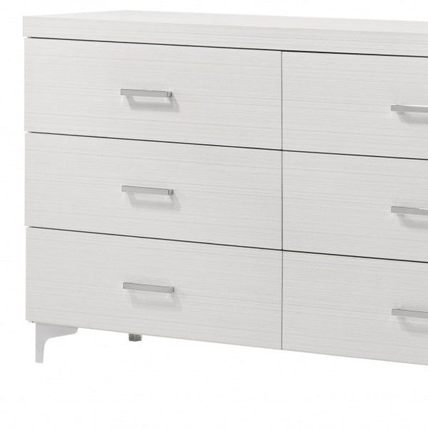 Homeroots 58" White Solid And Manufactured Wood Six Drawer Double Dresser  Solid And Manufactured Wood 486523