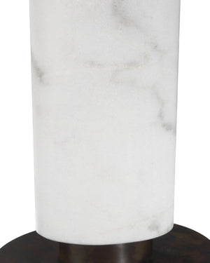 Currey & Company Stanhope White Table Lamp - Elegant Marble Design With Sculptural Shade & Striking Black Base White Marble ,Metal 6000-1029-currey-company