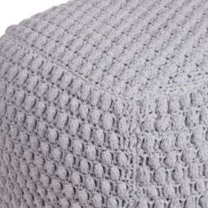 Homeroots 18" Light Gray Cotton Blend Pouf Ottoman Light Grey  486533