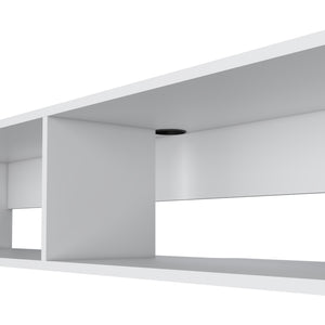 English Elm Central Floating media rack melamine wall unit with two shelves, 59.1" wide modern TV stand for compact spaces durability and style B128P227636