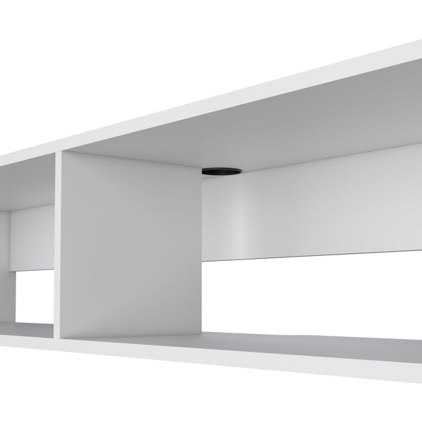 English Elm Central Floating media rack melamine wall unit with two shelves, 59.1" wide modern TV stand for compact spaces durability and style B128P227636