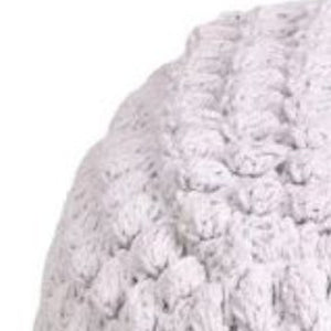 Homeroots 18" White Cotton Blend Pouf Ottoman White  486538