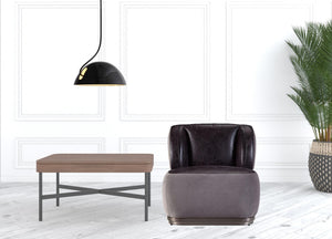 Homeroots 29" Antique Slate Gray Velvet And Brown Solid Color Slipper Chair   486560