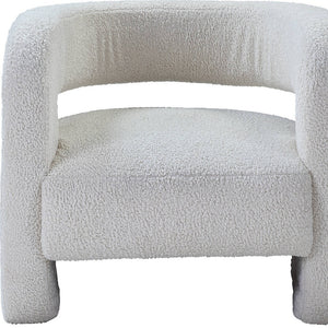 Homeroots 32" White Sherpa Solid Color Barrel Chair   486594