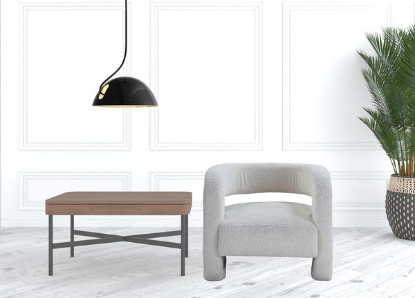 Homeroots 32" White Sherpa Solid Color Barrel Chair   486594