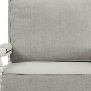 Homeroots 35" Gray Linen And Light Oak Solid Color Club Chair   486599