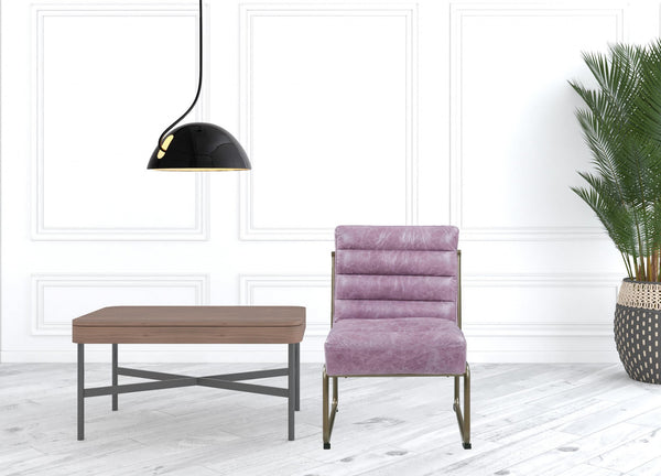 Homeroots 22" Top Grain Leather And Steel Ikat Side Chair   486601