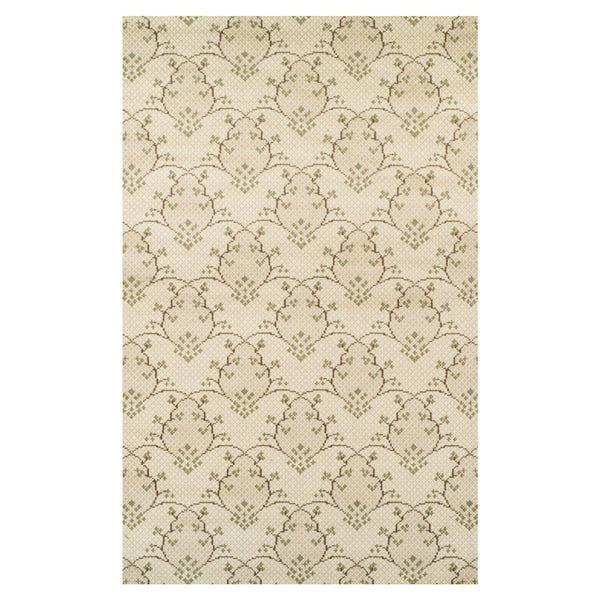 Homeroots 5' X 8' Beige Green And Brown Floral Vines Stain Resistant Area Rug  Polypropylene 486605