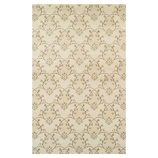 Homeroots 8' X 10' Beige Green And Brown Floral Vines Stain Resistant Area Rug  Polypropylene 486606