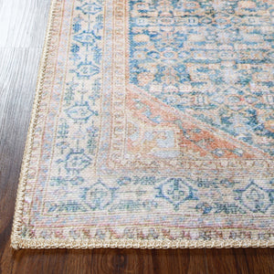 Homeroots 5' X 8' Latte And Blue Oriental Medallion Stain Resistant Area Rug  Polyester 486612