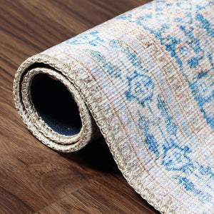 Homeroots 7' X 9' Latte Oriental Medallion Stain Resistant Area Rug  Polyester 486616