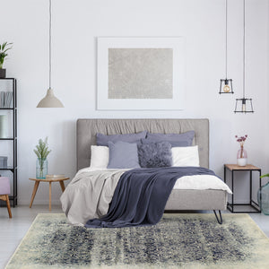 Homeroots 5' X 8' Navy Blue Medallion Stain Resistant Area Rug  Polypropylene 486645