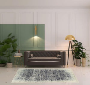 Homeroots 5' X 8' Navy Blue Medallion Stain Resistant Area Rug  Polypropylene 486645