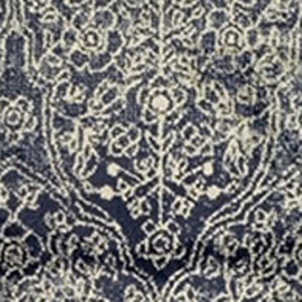 HomeRoots 5' Navy Blue and Ivory Medallion Area Rug - Stylish, Stain-Resistant, Perfect for Family Spaces 5' X 8' 486645