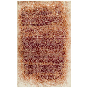 Homeroots 5' X 8' Orange Medallion Stain Resistant Area Rug  Polypropylene 486646