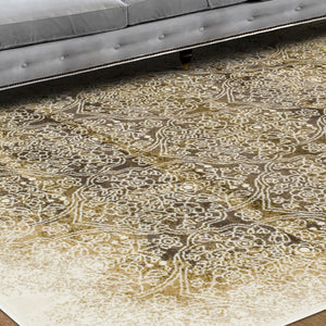 Homeroots 8' X 10' Camel Medallion Stain Resistant Area Rug  Polypropylene 486647