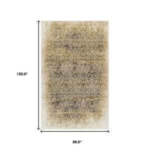 Homeroots 8' X 10' Camel Medallion Stain Resistant Area Rug  Polypropylene 486647