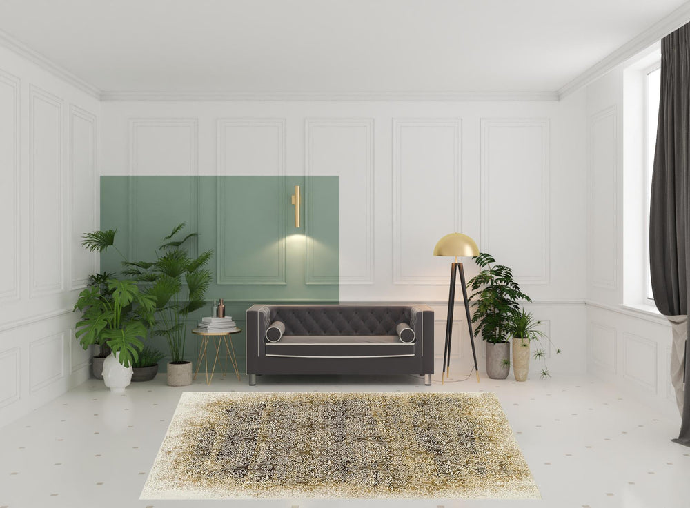 Homeroots 8' X 10' Camel Medallion Stain Resistant Area Rug  Polypropylene 486647