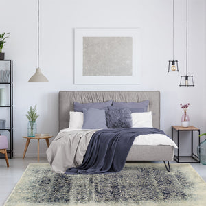 Homeroots 8' X 10' Navy Blue Medallion Stain Resistant Area Rug  Polypropylene 486648