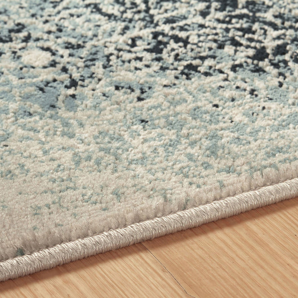 Homeroots 8' X 10' Navy Blue Medallion Stain Resistant Area Rug  Polypropylene 486648