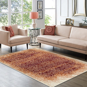 Homeroots 8' X 10' Orange Medallion Stain Resistant Area Rug  Polypropylene 486649