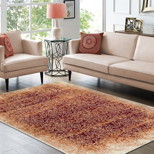 Homeroots 8' X 10' Orange Medallion Stain Resistant Area Rug  Polypropylene 486649