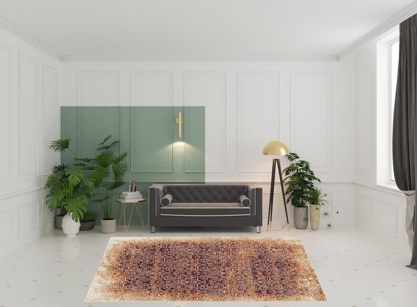 Homeroots 8' X 10' Orange Medallion Stain Resistant Area Rug  Polypropylene 486649