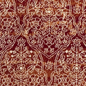 HomeRoots 8' Bold Orange-Red and Ivory Medallion Area Rug – Stain-Resistant, Stylish, and Durable for Homes 8' X 10' 486649