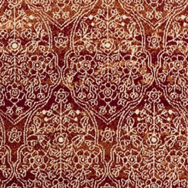HomeRoots 8' Bold Orange-Red and Ivory Medallion Area Rug – Stain-Resistant, Stylish, and Durable for Homes 8' X 10' 486649