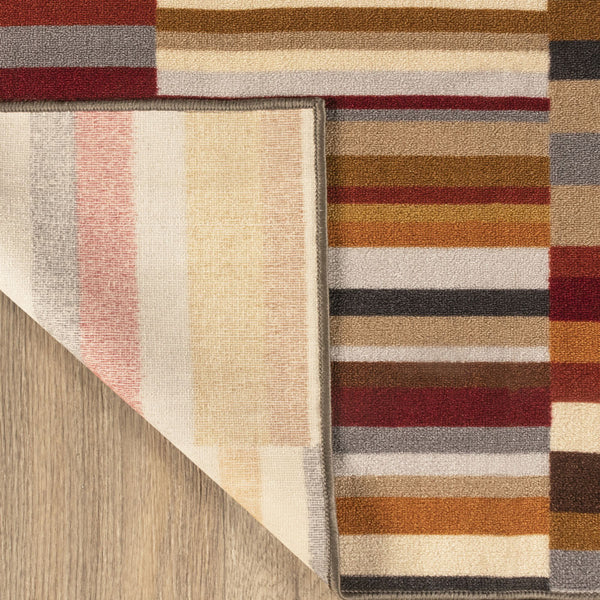 Homeroots 5' X 8' Taupe Striped Stain Resistant Non Skid Indoor Outdoor Area Rug  Nylon 486651