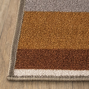 Homeroots 8' X 10' Taupe Striped Stain Resistant Non Skid Indoor Outdoor Area Rug  Nylon 486652