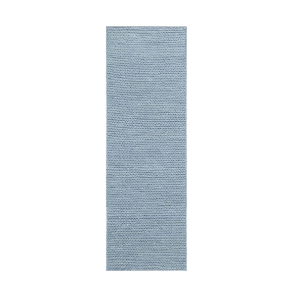 Homeroots 10'  Light Blue Wool Handmade Stain Resistant Runner Rug  Wool 486654