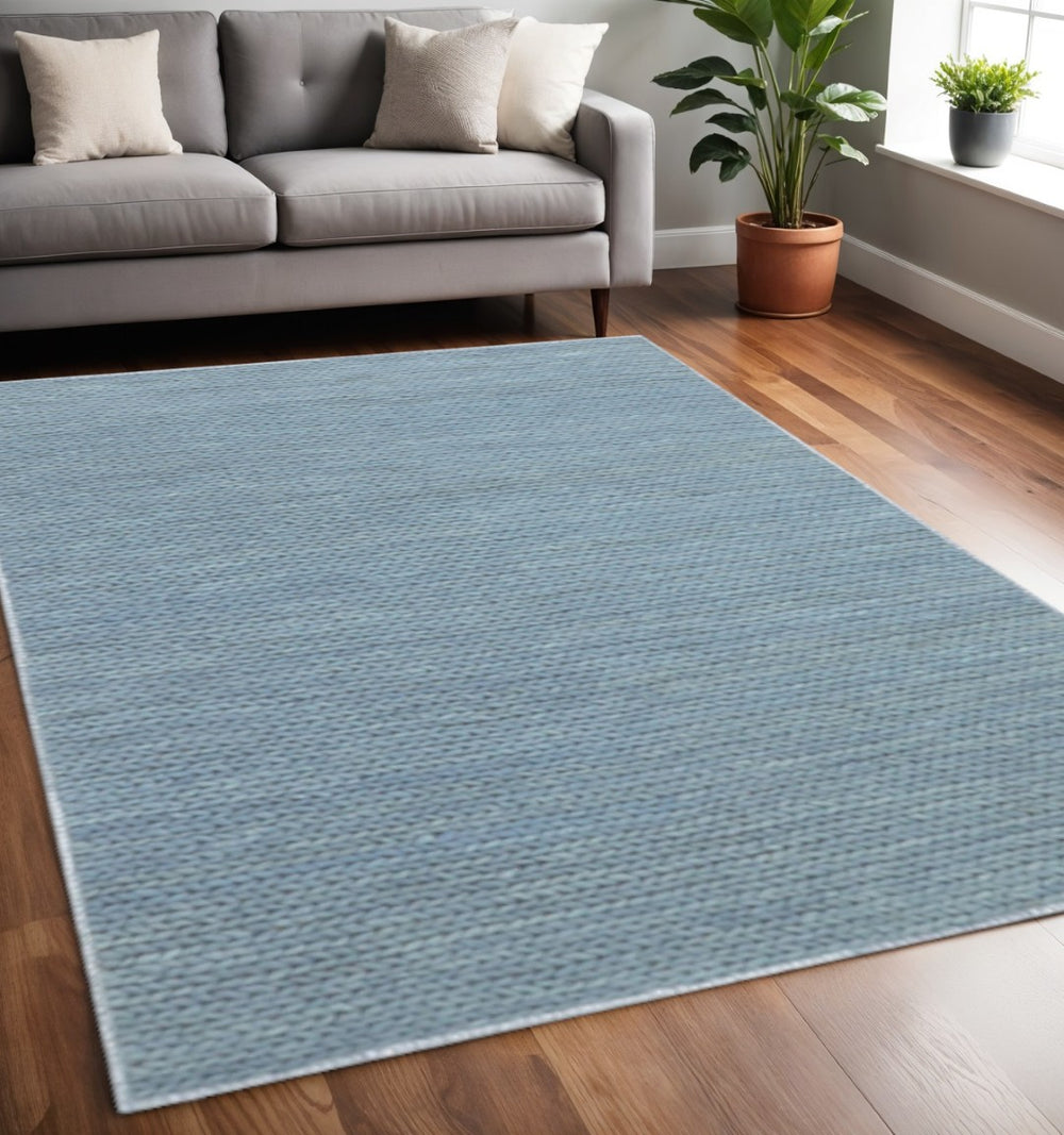 HomeRoots 10' Hand-Tufted Wool Runner Rug in Blue and Ivory – Artisanal Charm for Hallways & Entryways 5' X 8' 486666