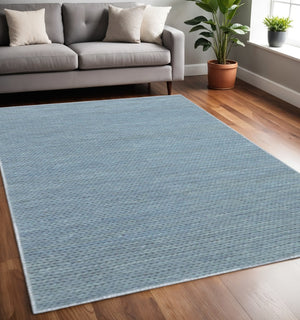 HomeRoots 10' Hand-Tufted Wool Runner Rug in Blue and Ivory – Artisanal Charm for Hallways & Entryways 5' X 8' 486666