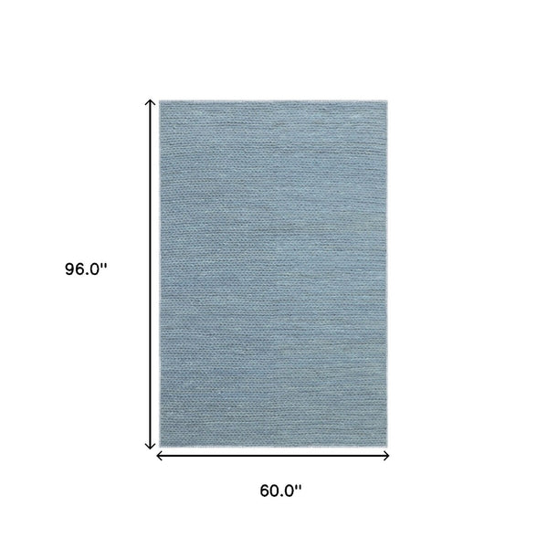 HomeRoots 10' Hand-Tufted Wool Runner Rug in Blue and Ivory – Artisanal Charm for Hallways & Entryways 5' X 8' 486666