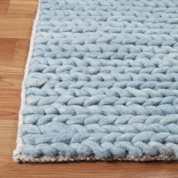 Homeroots 8' X 10' Light Blue Wool Handmade Stain Resistant Area Rug  Wool 486670