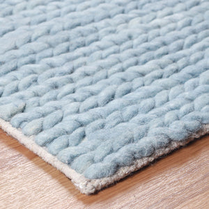 Homeroots 8' X 10' Light Blue Wool Handmade Stain Resistant Area Rug  Wool 486670