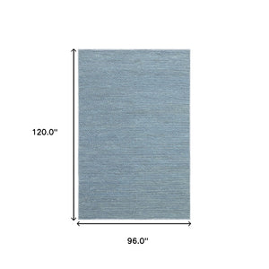 HomeRoots 8' Luxurious Blue and Ivory Hand-Tufted Wool Area Rug - Durable, Stain-Resistant, Timeless Decor 8' X 10' 486670