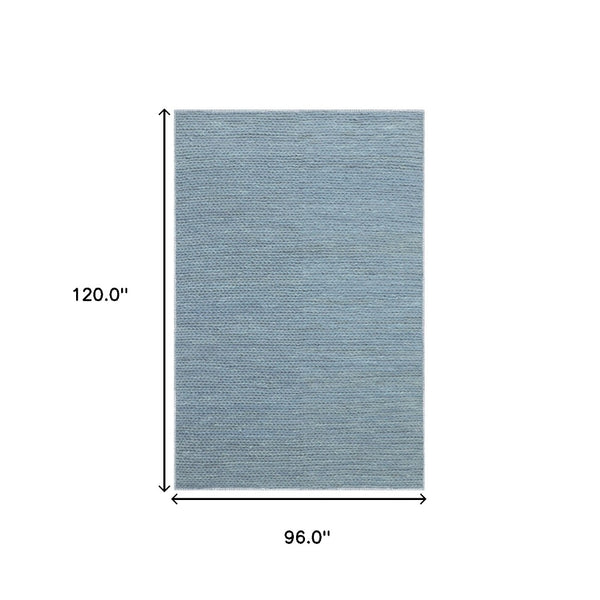 HomeRoots 8' Luxurious Blue and Ivory Hand-Tufted Wool Area Rug - Durable, Stain-Resistant, Timeless Decor 8' X 10' 486670