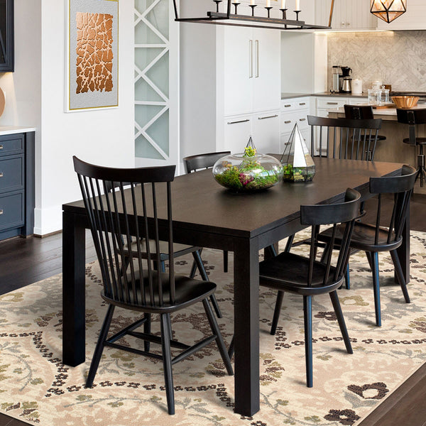 Homeroots 5' X 8' Ivory Gray And Olive Floral Stain Resistant Area Rug  Polypropylene 486702